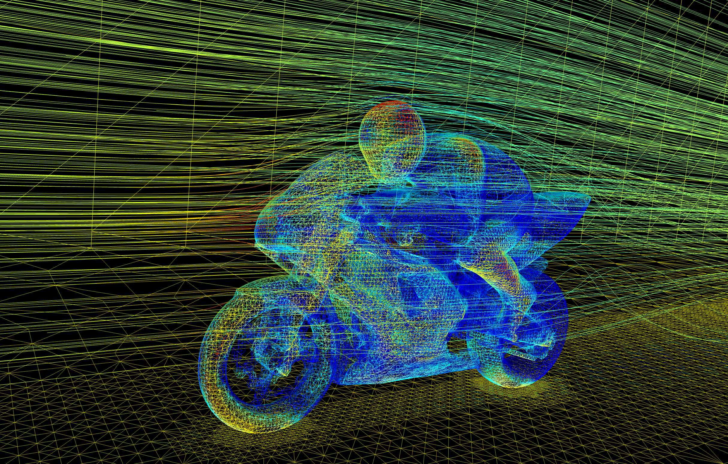 Streamline visualization of flow field